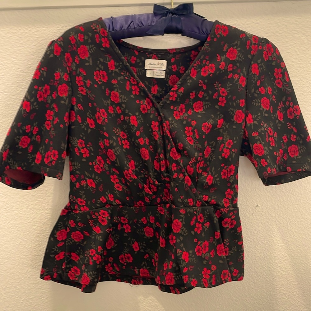 Anthropologie, size, red gray and black top. In great condition.